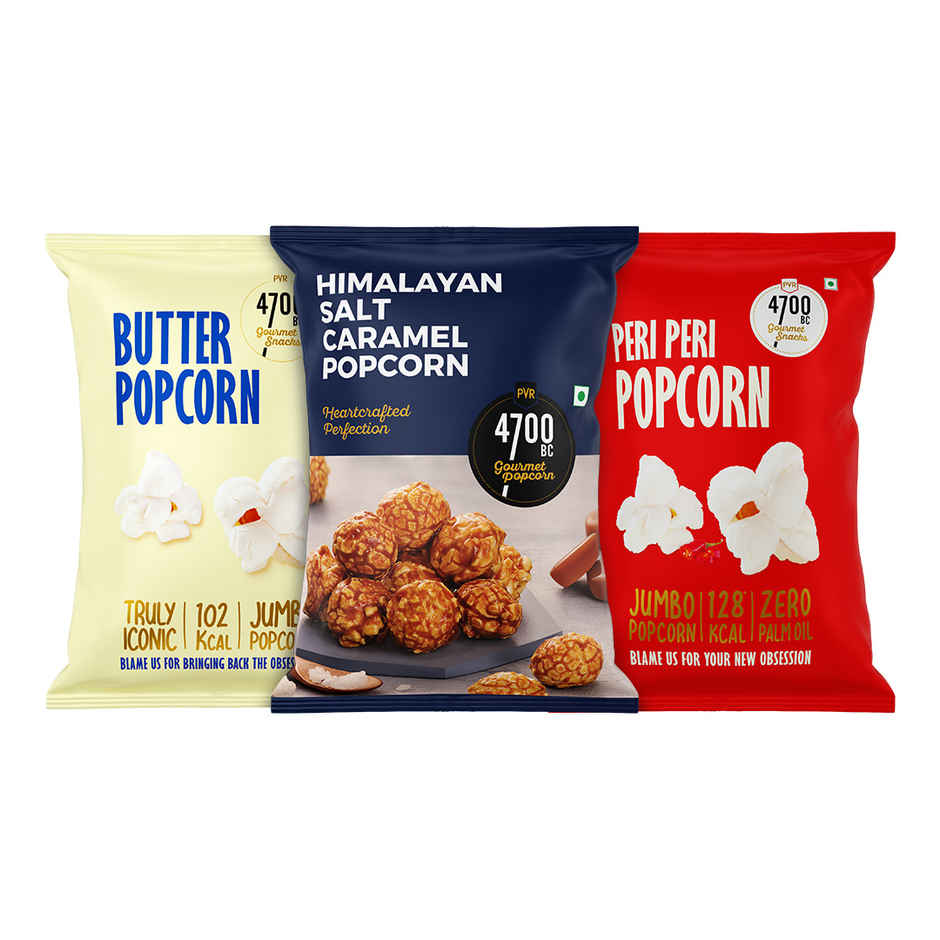 4700BC Peri Peri Popcorn Jumbo Pack | Himalayan Salt Caramel & Butter Popcorn