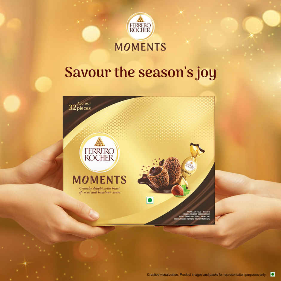 Ferrero Rocher Moments Chocolate Pack  (185g) & Bella Vita Organic Unisex Luxury Perfume Gift Set  (80ml) & Fabelle Ganache Creamy Milk- 20 Smooth Handcrafted Chocolate Cubes (124g) Combo