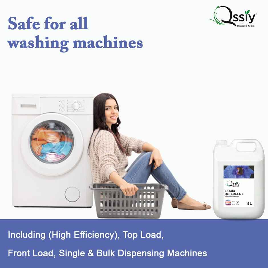 Qssiy Liquid Detergent Top Load Front Load | Detergent Liquid For Washing Machine | Fresh (5L) & Qssiy Lime And Basil Fragrance Dishwash Liquid Gel (5L) Combo 