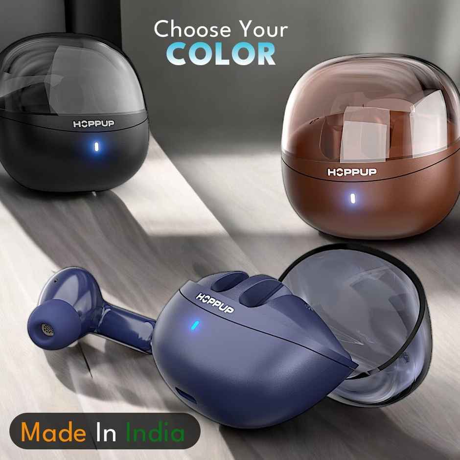 Hoppup Airdoze F50 Earbuds With 40H Playtime, 40 ms Low Latency, Ai ENC(Stealth Black,True Wireless)