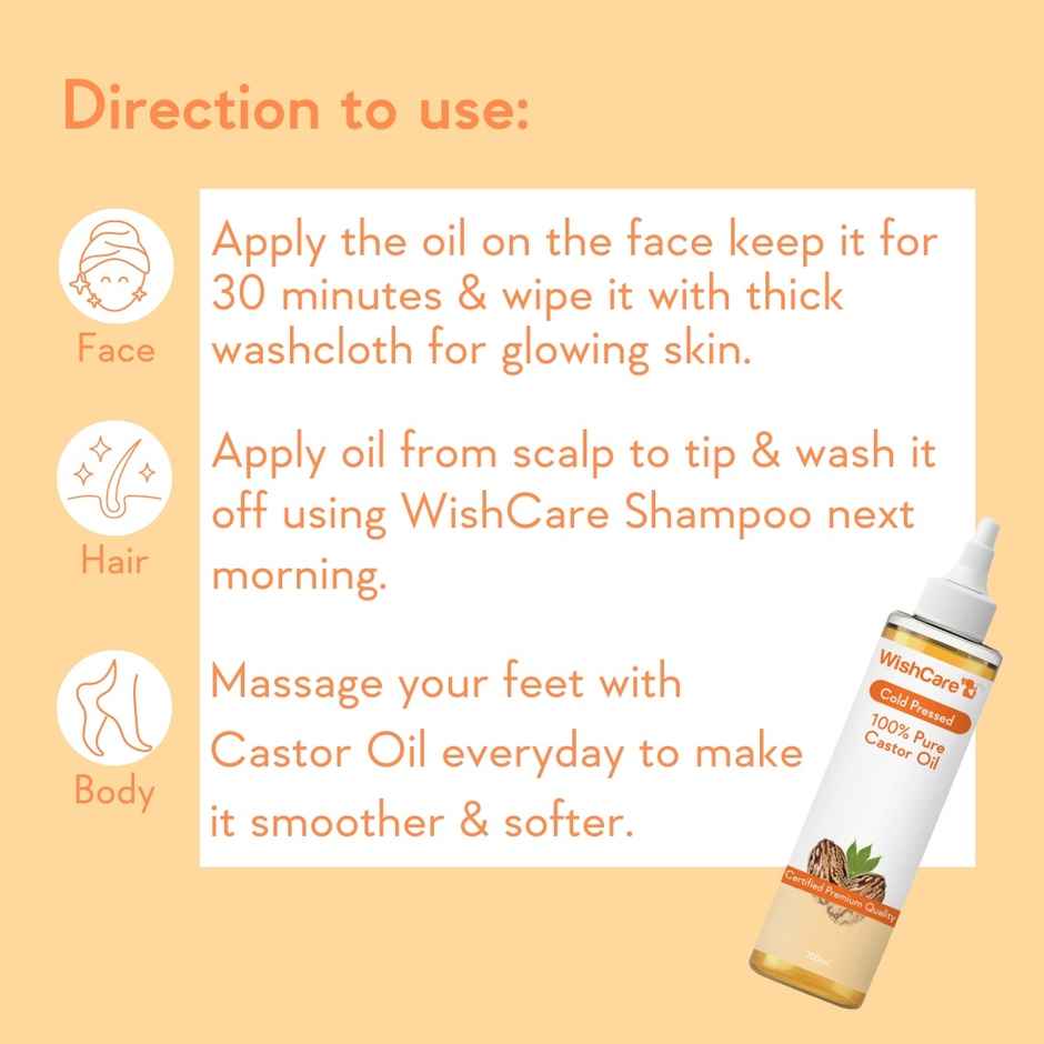 Wishcare 100% Pure Cold Pressed Castor Oil