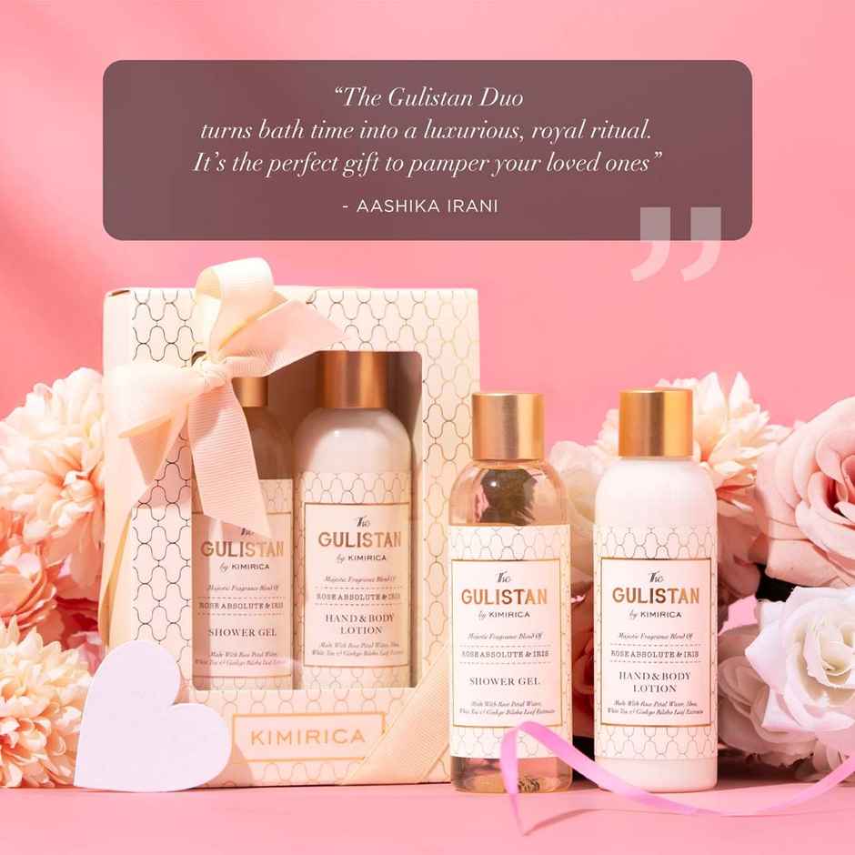 Kimirica Valentine Gulistan Duo Gift Set | Luxury Body Wash & Lotion Infused with Absolute Rose