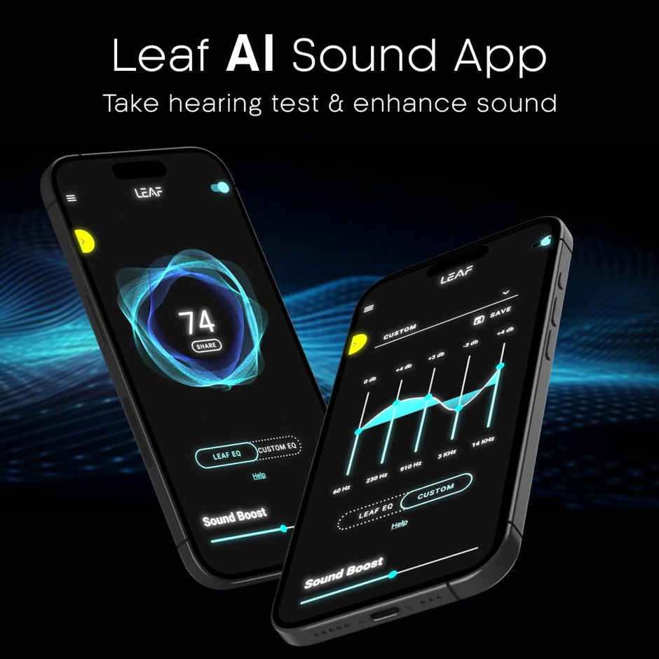 Leaf Buds X342 True Wireless Earbuds With Ai Sound App, 32H Playtime,10Mm Driver | Carbon Black