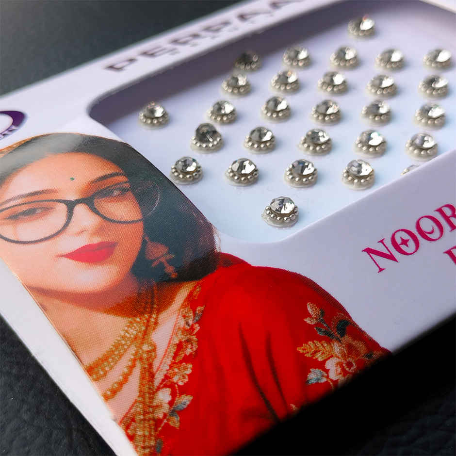 PERPAA Stone Bindi For Women | Silver | 1 Flap