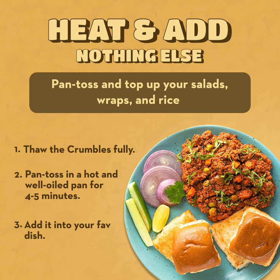 Hello Tempayy 14g Protein Tempeh Crumbles | Tawa Masala - Heat & Add | Soy Tempeh