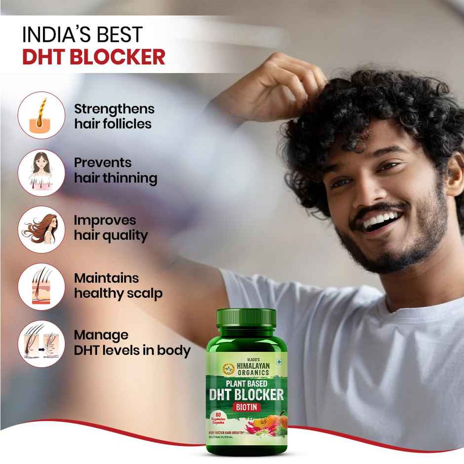 Himalayan Organics Plant Based DHT Blocker Pure Biotin 60 VEG Capsules