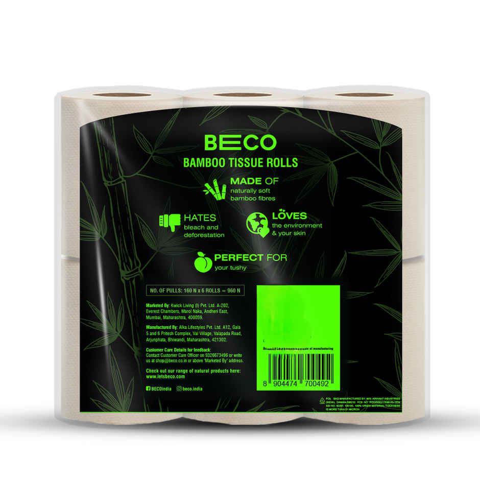 Beco Toilet Tissue Paper Roll - 3 ply - Ecofriendly