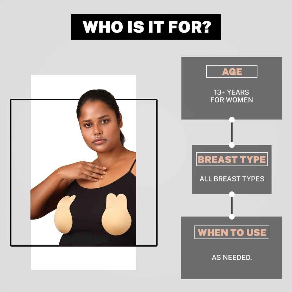 House Of Beauty Reusable Rabbit Breast Lift Ups For Coverage(Body Tape) & Lift For D Cups Xl Large