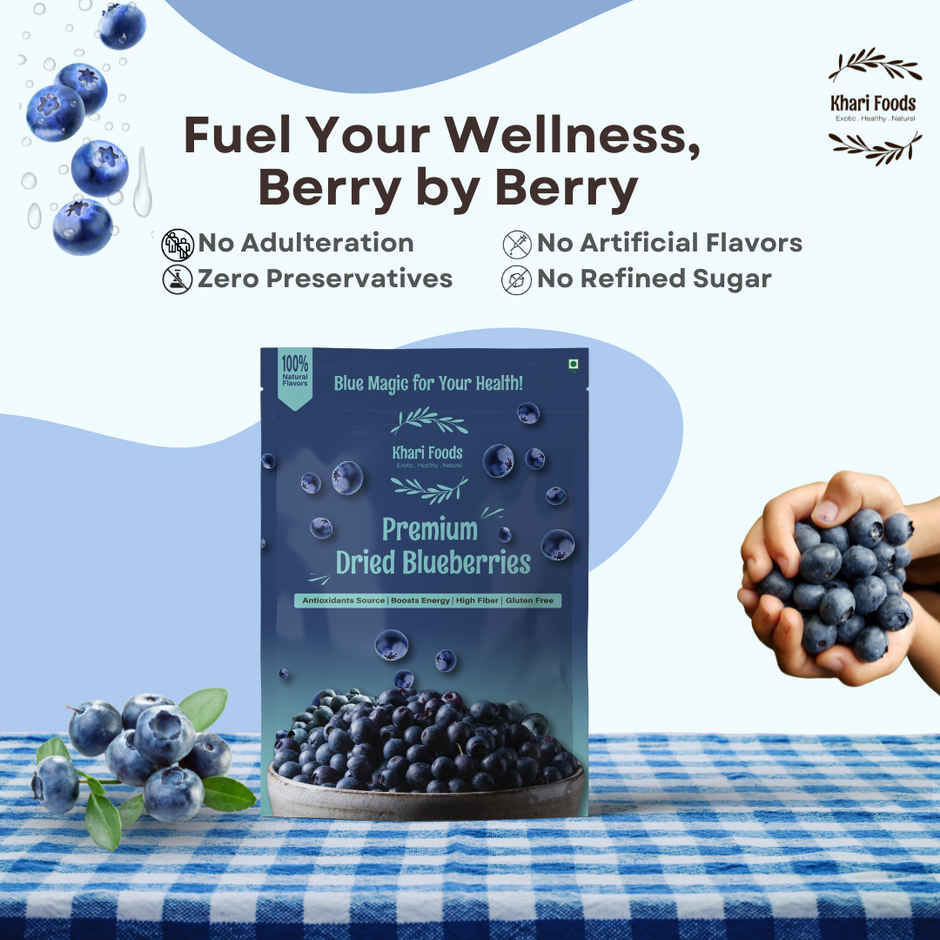 Khari Foods Premium Blueberries Dried | Antioxidants Rich | Sweet & Delicious