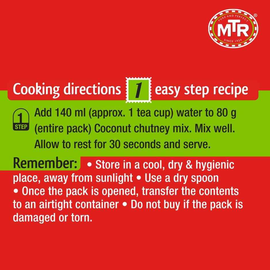 MTR Coconut Chutney Mix | Ready to Cook Mix