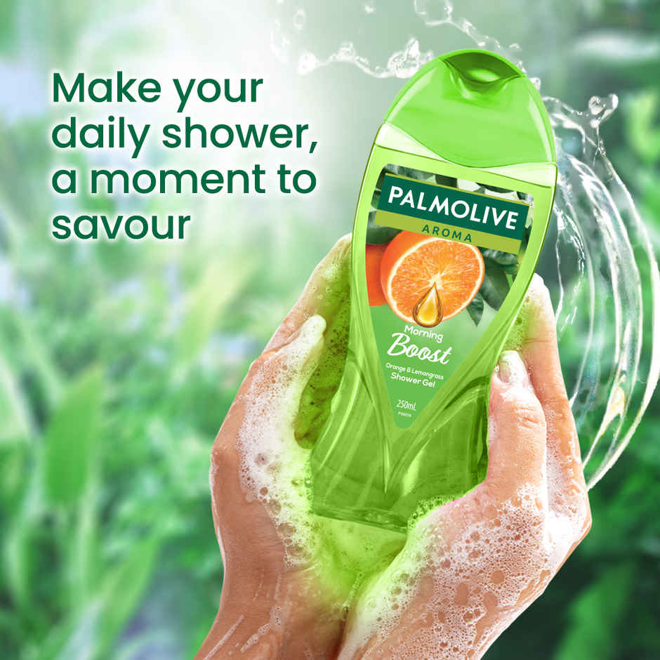 Palmolive Orange Essential Oil & Lemongrass Aroma Morning Boost (Tonic), Brightening Body Wash