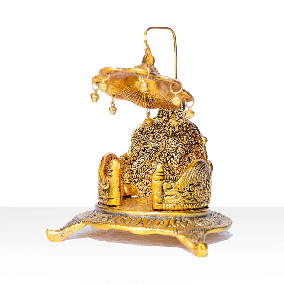 Singhashan for God Round Shape in Gold Polish | Devnidhi