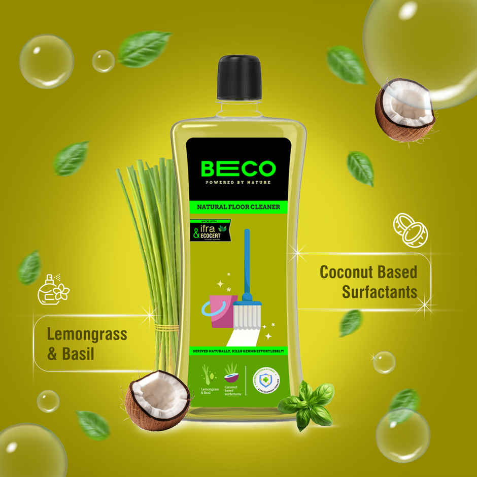 Beco Front Load Laundry Detergent Liquid (960ml) & Beco Natural Floor Cleaner Liquid (1L) Combo