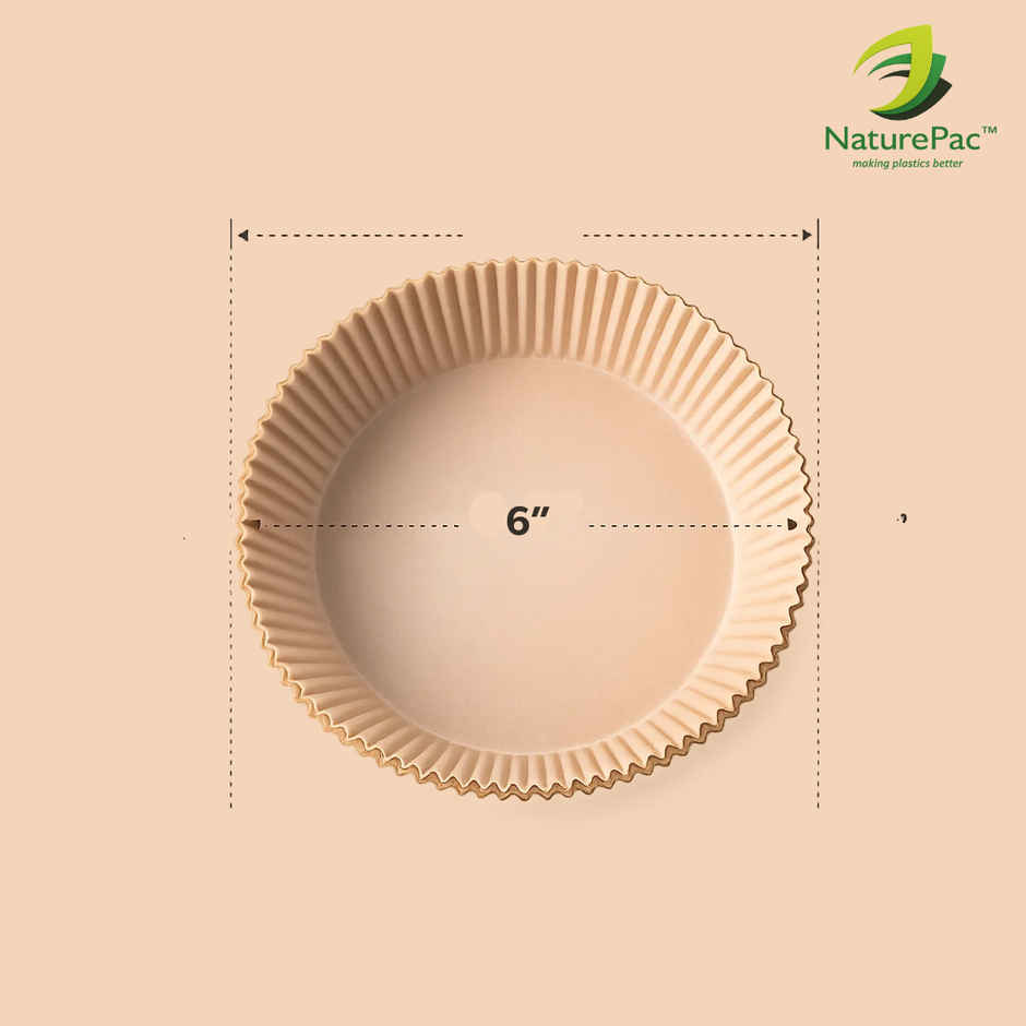 Naturepac AirFryer Paper Liners Round 6 inch