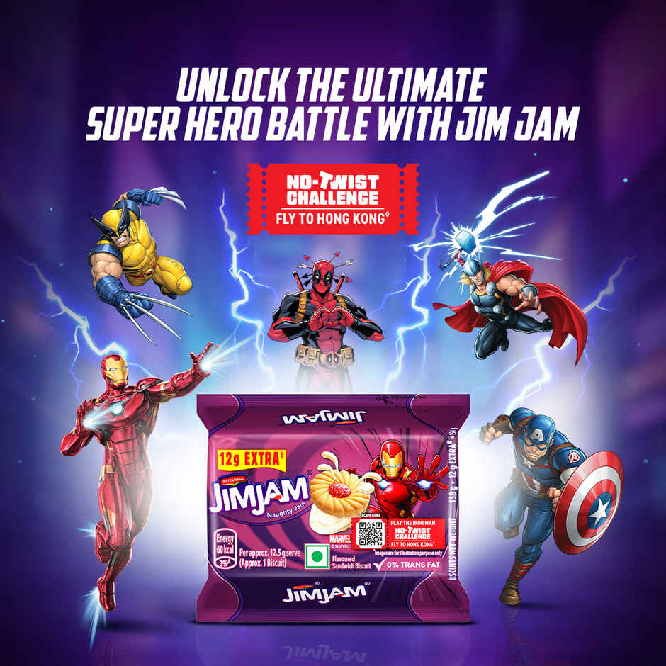 Britannia Treat Jim Jam Naughty Jam creme Biscuits | Trans Fat-free