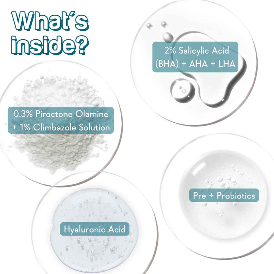 WishCare Hydrating AHA BHA Anti Dandruff Shampoo | 100% Dandruff Reduction|Paraben & Sulphate Free