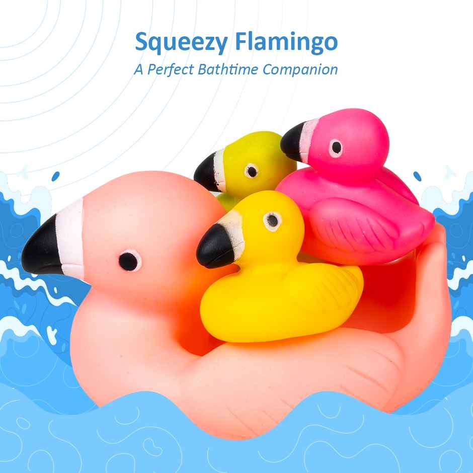 Ratna's Squeezy Bath Buddies Flamingo 3 Pcs | Assorted