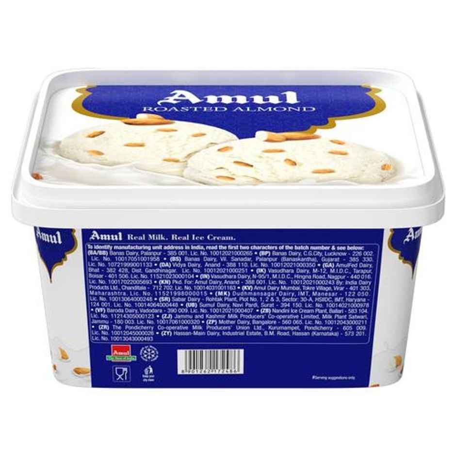 Amul Roasted Almond Ice Cream Tub | Creamy & Nutty