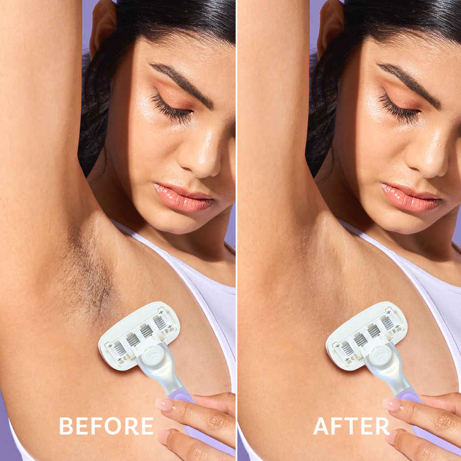 Bombae Rollplay Pro Body Hair Removal Razor For Women With Aloe Vera,Vit E. 1 Razor + 1 Magic Holder
