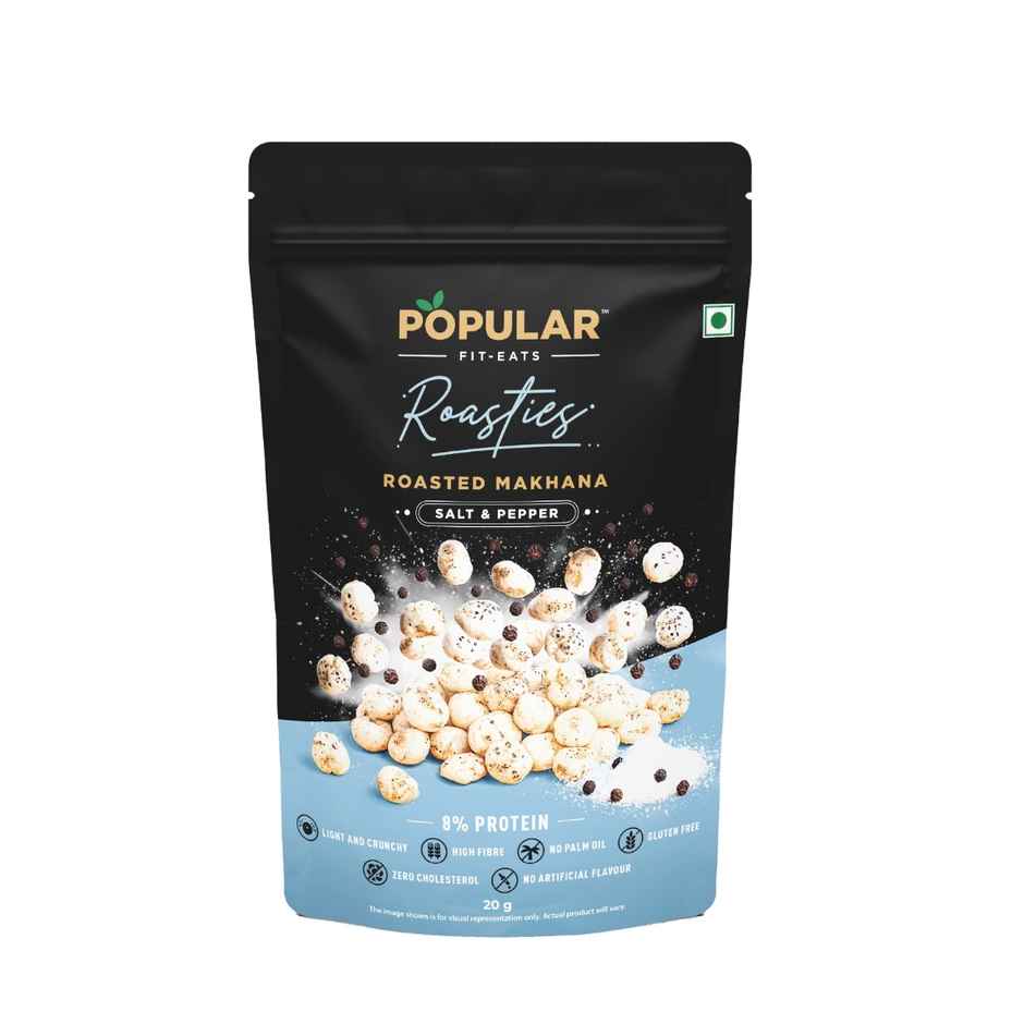 Popular Fit Eats Roasties Roasted Makhana Salt & Pepper