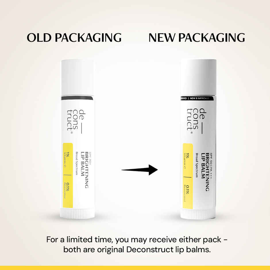Deconstruct Brightening Lip Balm Spf 50 | Vitamin C & Resorcinol | Moisturizes & Brightens (4g) & Deconstruct Gel Sunscreen Spf 55+ Pa+++ | In Vivo Tested | Matte, Lightweight & Airy, Non-Greasy (50g) & Deconstruct Oil-Free Moisturizer | Lightweight, Non-Sticky, Non-Comedogenic | For Oily Skin (50g) & Deconstruct 10% Vitamin C Serum For Oily Skin | Clinically Tested | 30 Ml (30ml) Combo