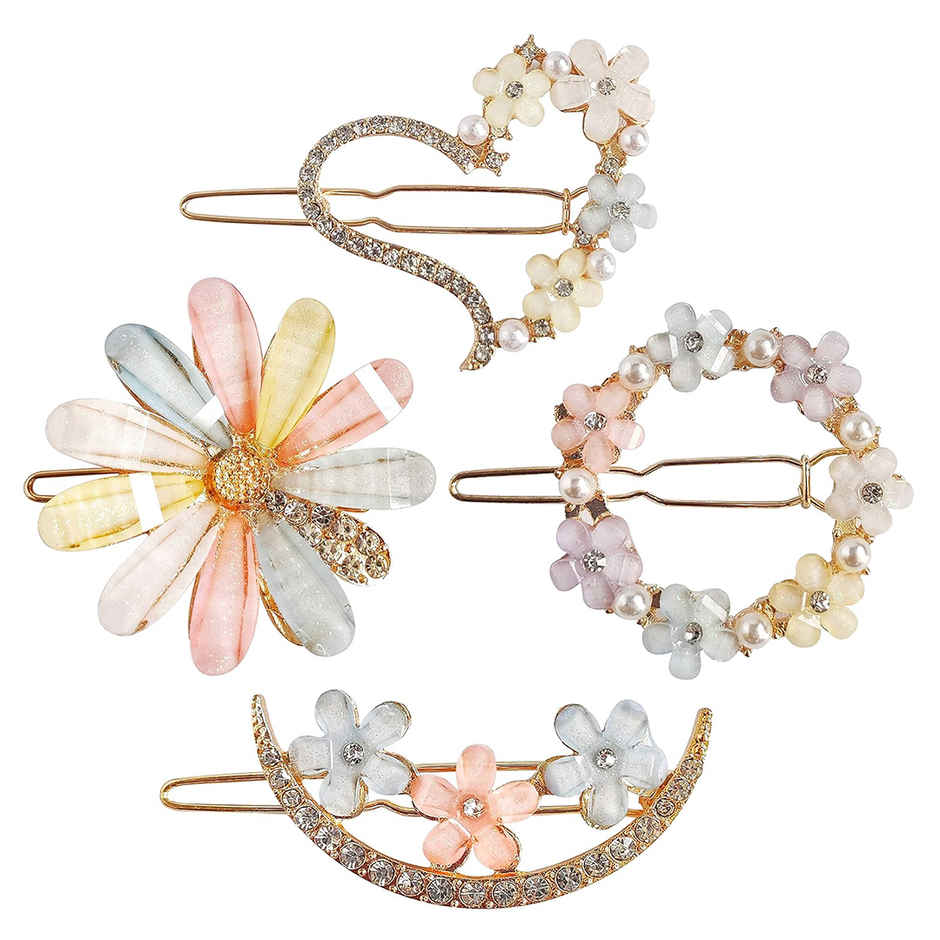 Gleva Korean Stylish Flower Hair Clips Stylish Hair Pin