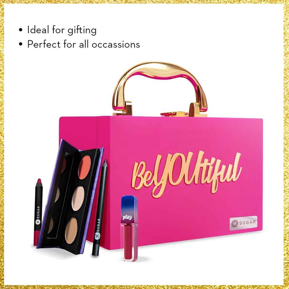 SUGAR Cosmetics BeYOUtiful Makeup Trousseau Box - Pink | Complete Makeup Essentials Kit