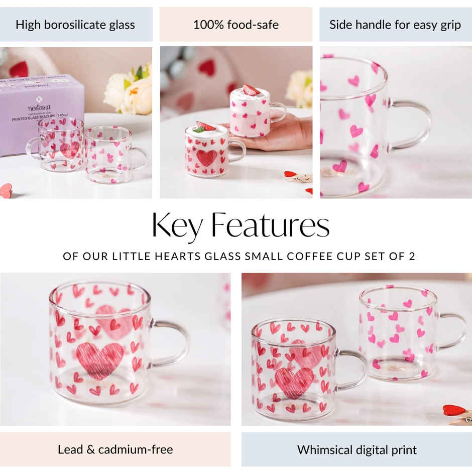 Nestasia Little Hearts Glass Small Cup