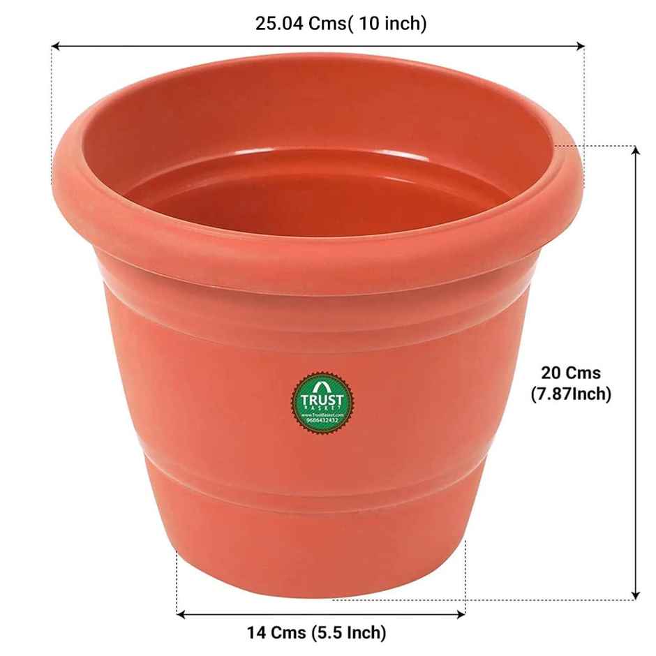 TrustBasket Plastic Round Pot 10 Inch | UV Treated Terracotta Planters for Use