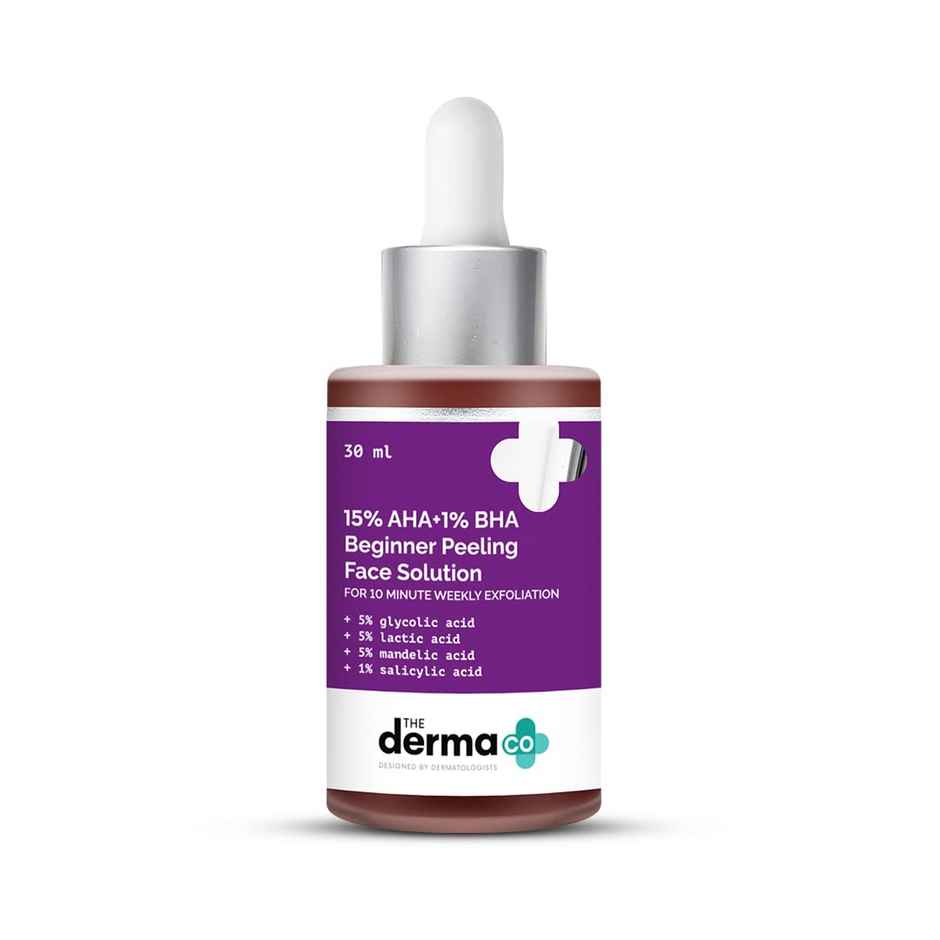 The Derma Co 15% AHA + 1% BHA Peeling Solution for Beginners for Glowing Skin In 10 Minutes