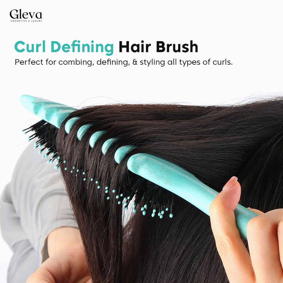 Gleva Curl Defining Hair Brush | Light Blue
