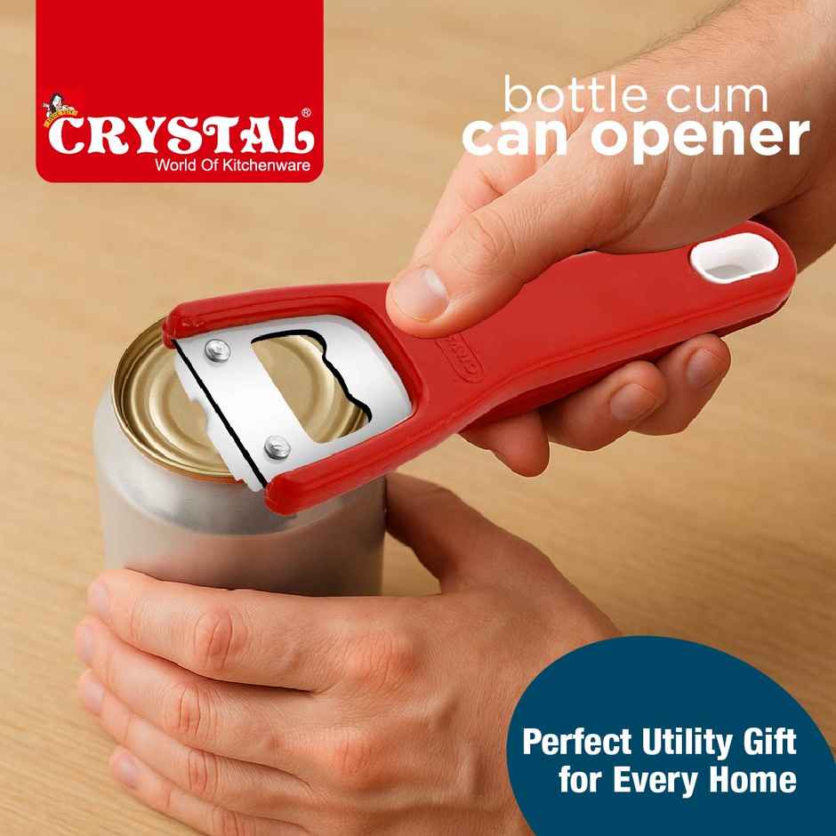 Crystal Stainless Steel Bottle Cum Can Opener, Multicolour