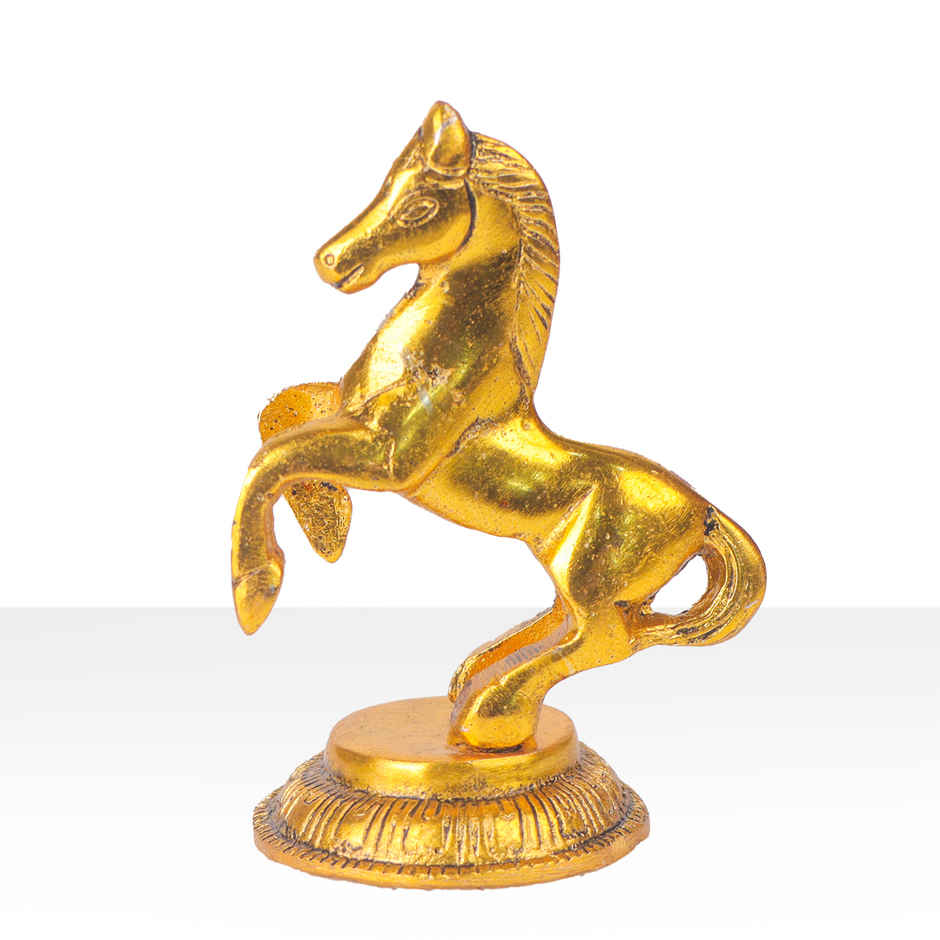 Devnidhii Jumping Horse Small in Gold Polish Vastu Feng Shui