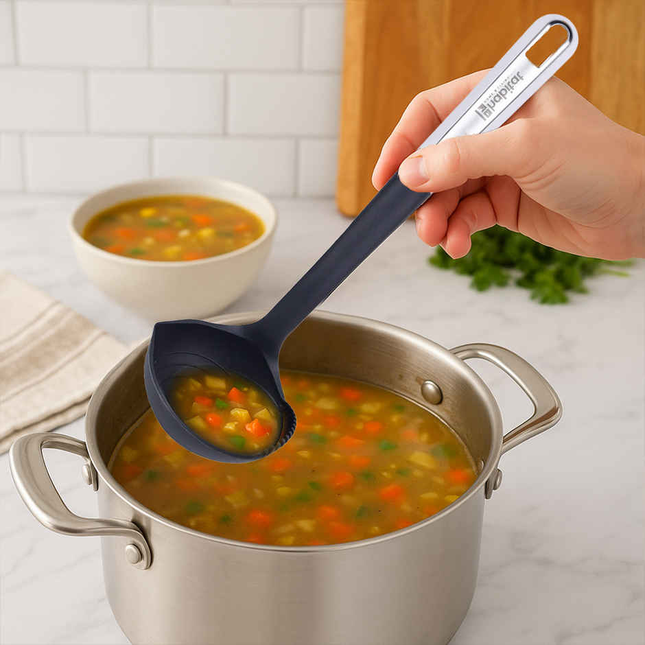 Habitat Premium Nylon Soup Ladle | Perfect Elegant Functionality | Hanging Loop | Dish Washer Safe