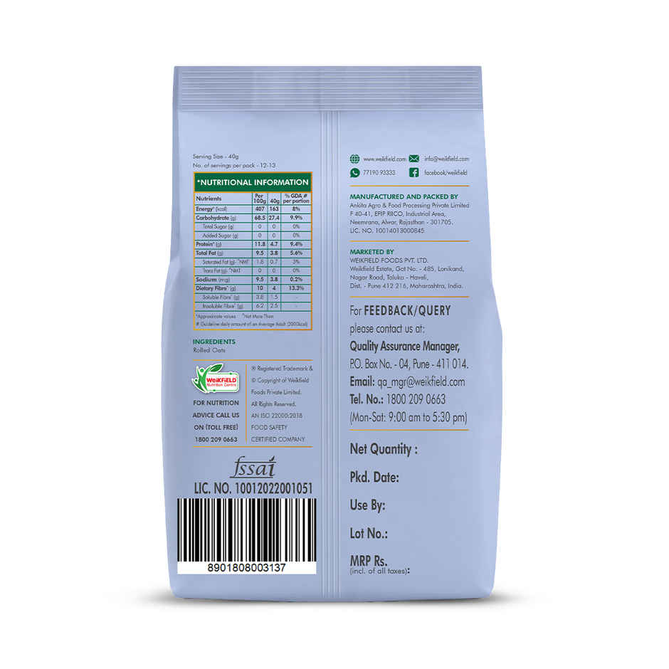 Eco Valley Hearty Oats | Rich in Protein and Fibre | Truly Natural grain | Cooks in 3 Minutes