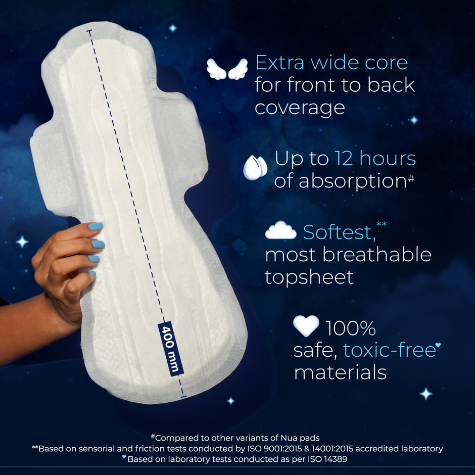 Nua All Night Comfort Sanitary Pads | Super Saver Pack