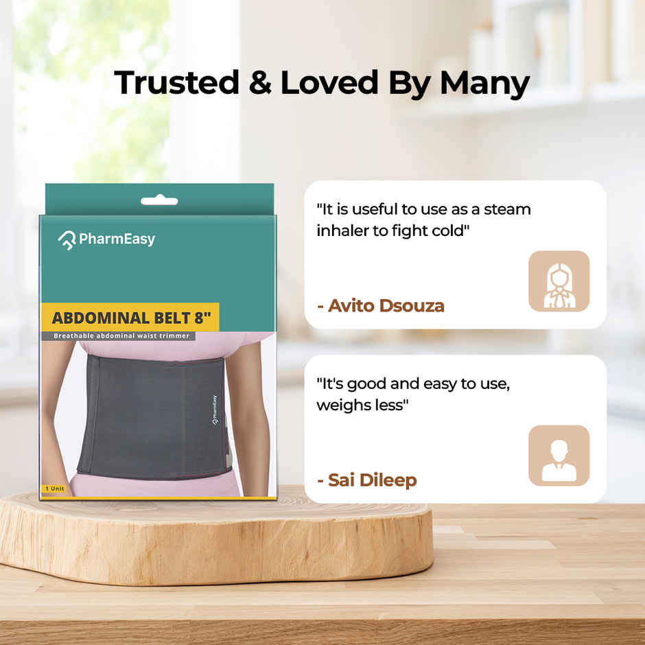 Pharmeasy Abdominal Binder 8 - Supports Your Back - Compresses Abdomen For Slimmer Look - Universal