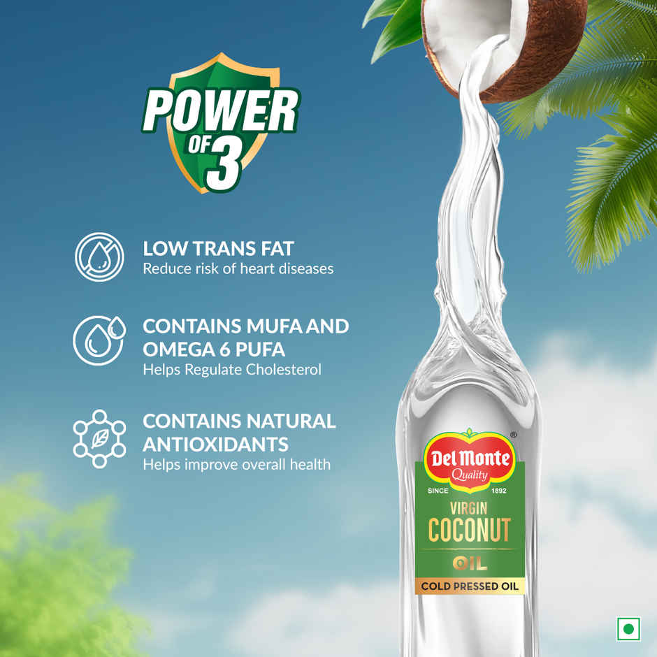 Del Monte Virgin Coconut Cold Pressed Oil (Nariyal Oil) | Multipurpose