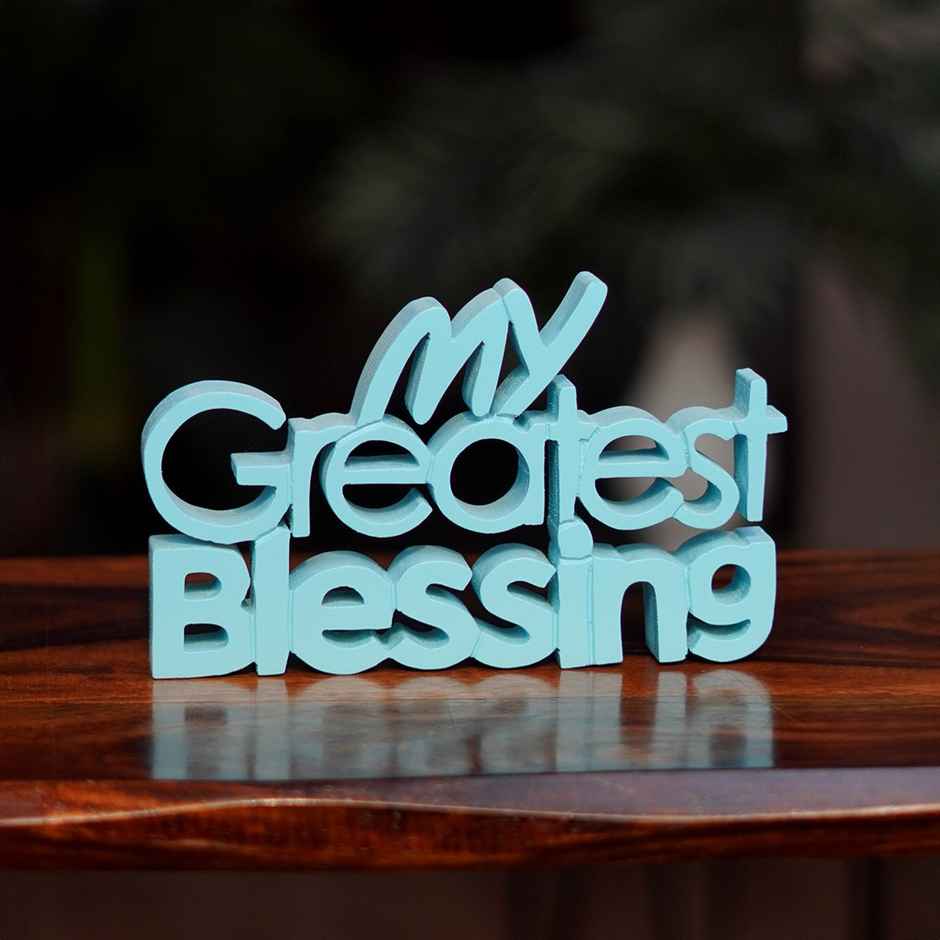 Nukkad Tales My Greatest Blessing - Quirky Room Decoration Showpiece Ideal for Birthday Gift | Blue