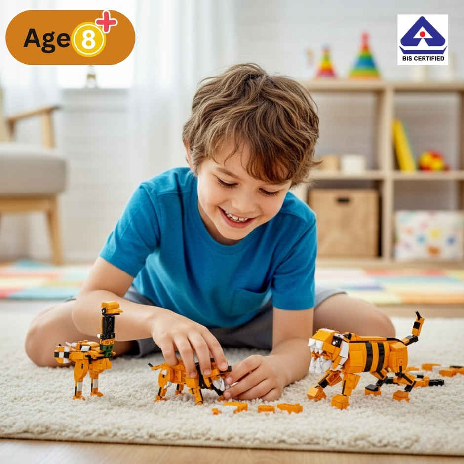 Building Blocks Wild Animals - Emu | Tiger | Lion