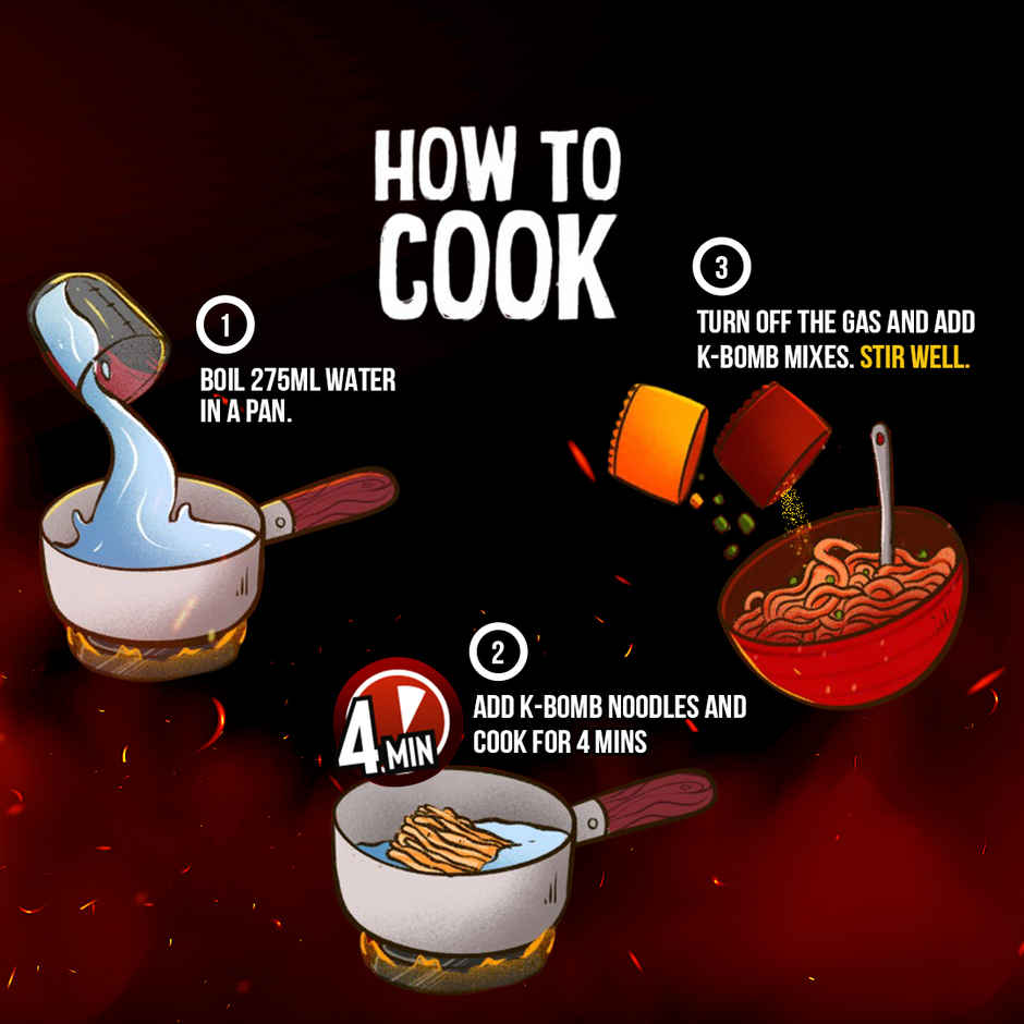 Too Yumm K-Bomb Tom Yum,Too Yumm K-Bomb Mi Goreng,Too Yumm K-Bomb Hot n Spicy Instant Noodles Combo