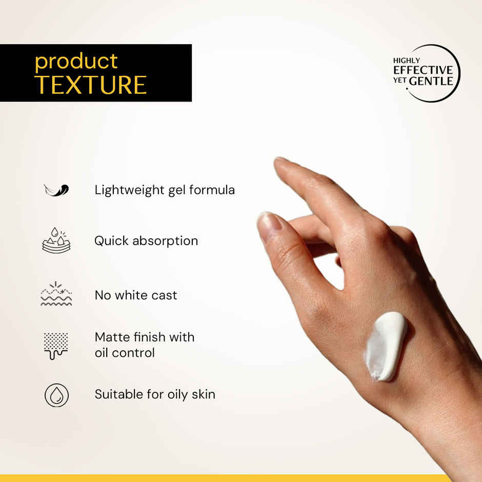 Gel Sunscreen SPF 50 PA++++| 100% Photostable| In-Vivo Tested| Lightweight & Airy, Matte, Non-greasy