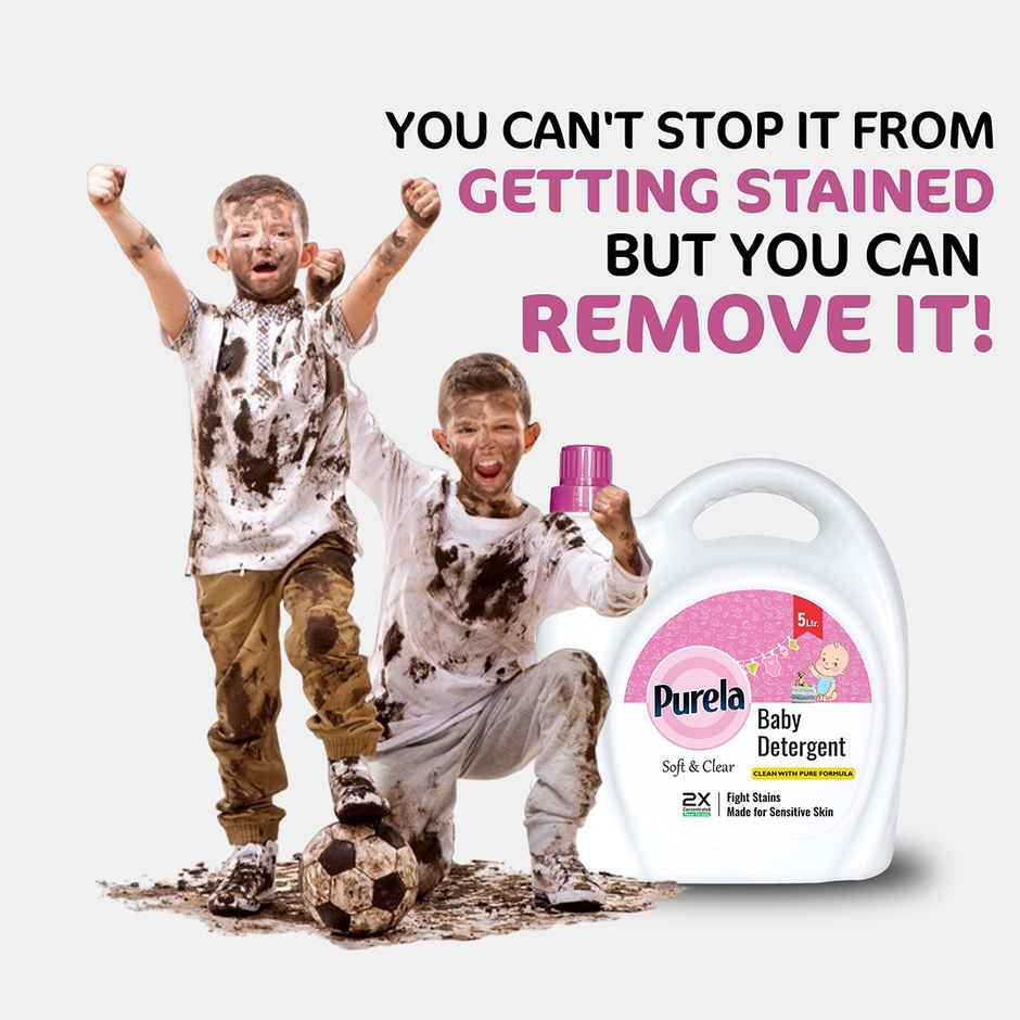 Purela Baby Laundry Liquid Detergent Washing Liquid For Baby Clothesleaf Love (Rose) 5 l