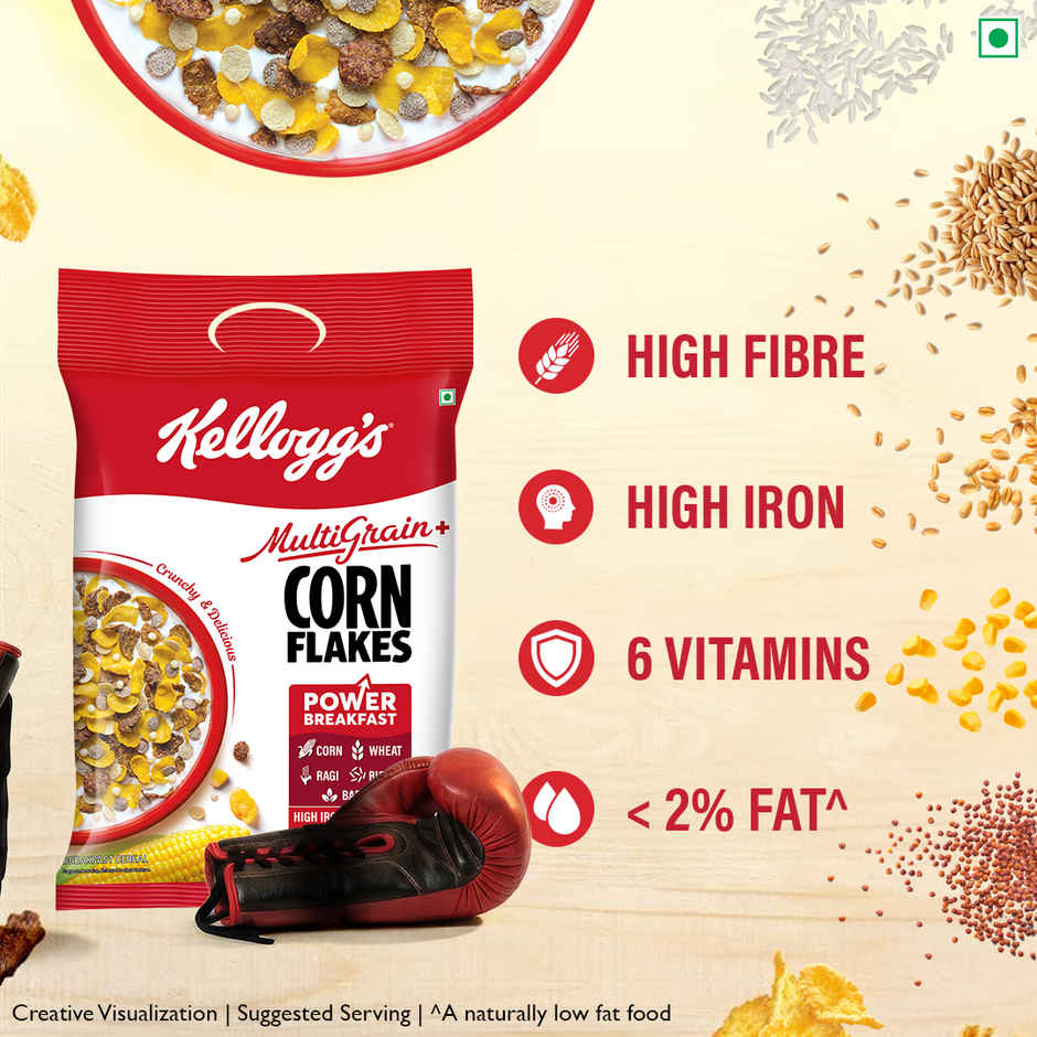 Kellogg's Multigrain Plus Corn Flakes | Power of 5 Grains | 6 Vitamins