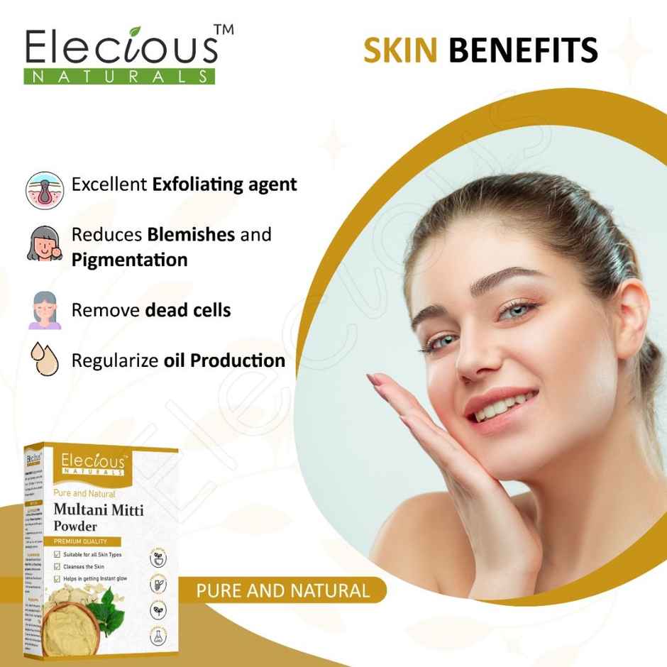 Elecious Multani Mitti Powder For Skin And Hair