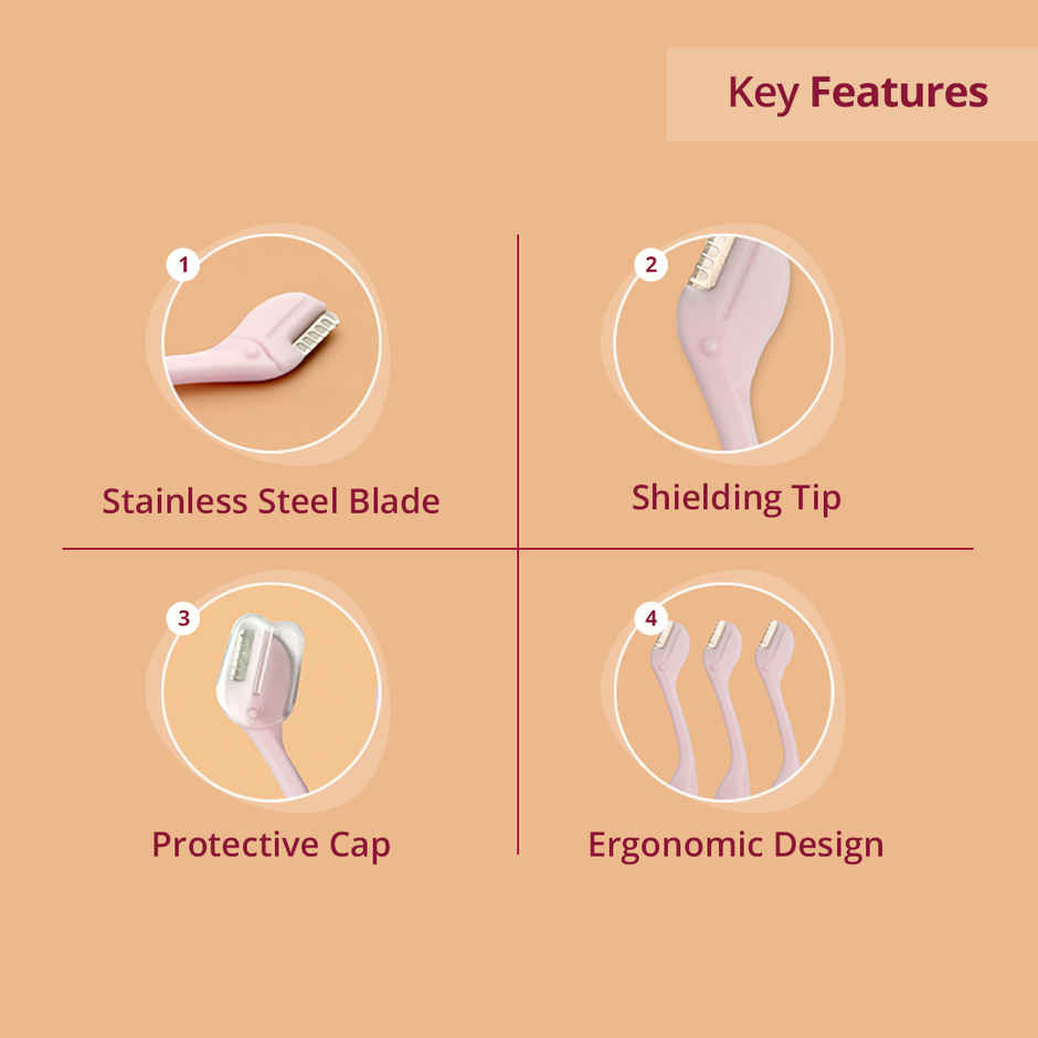 Carmesi Eyebrow Razor | For Salon-Like Eyebrows | Safe And Hygienic | Pack of 3