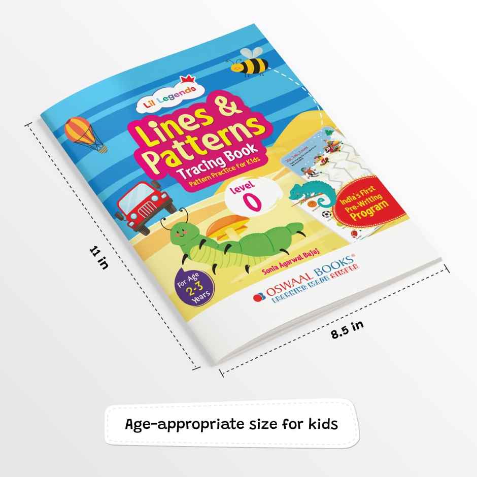 Oswaal Books Lil Legends Lines and Patterns Tracing Book | Level-0 | Age - 2 To 3 Years