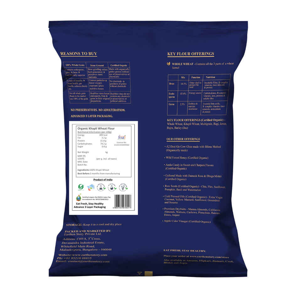 Earthen Story Certified Organic Khapli Atta