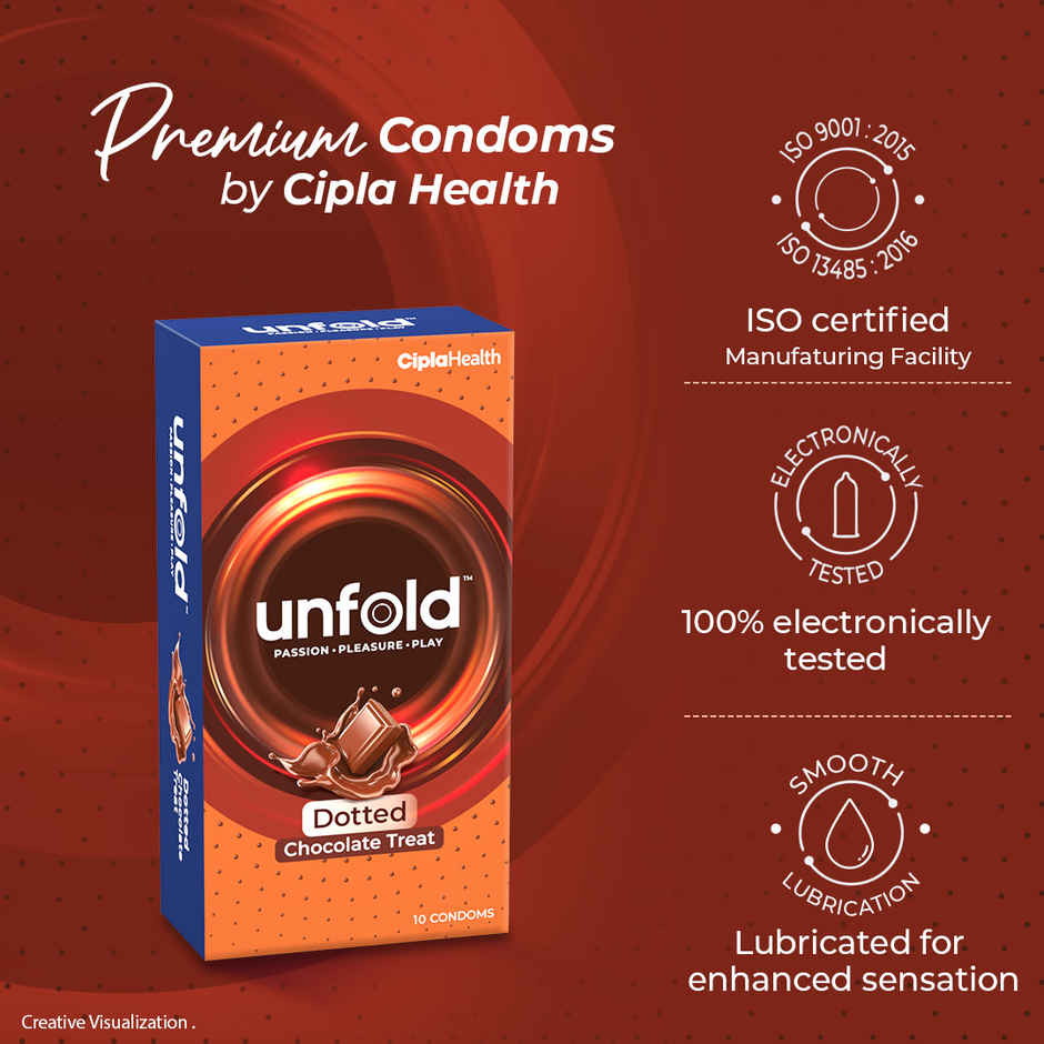 Unfold Cipla Health Unfold Chocolate Dotted Condoms