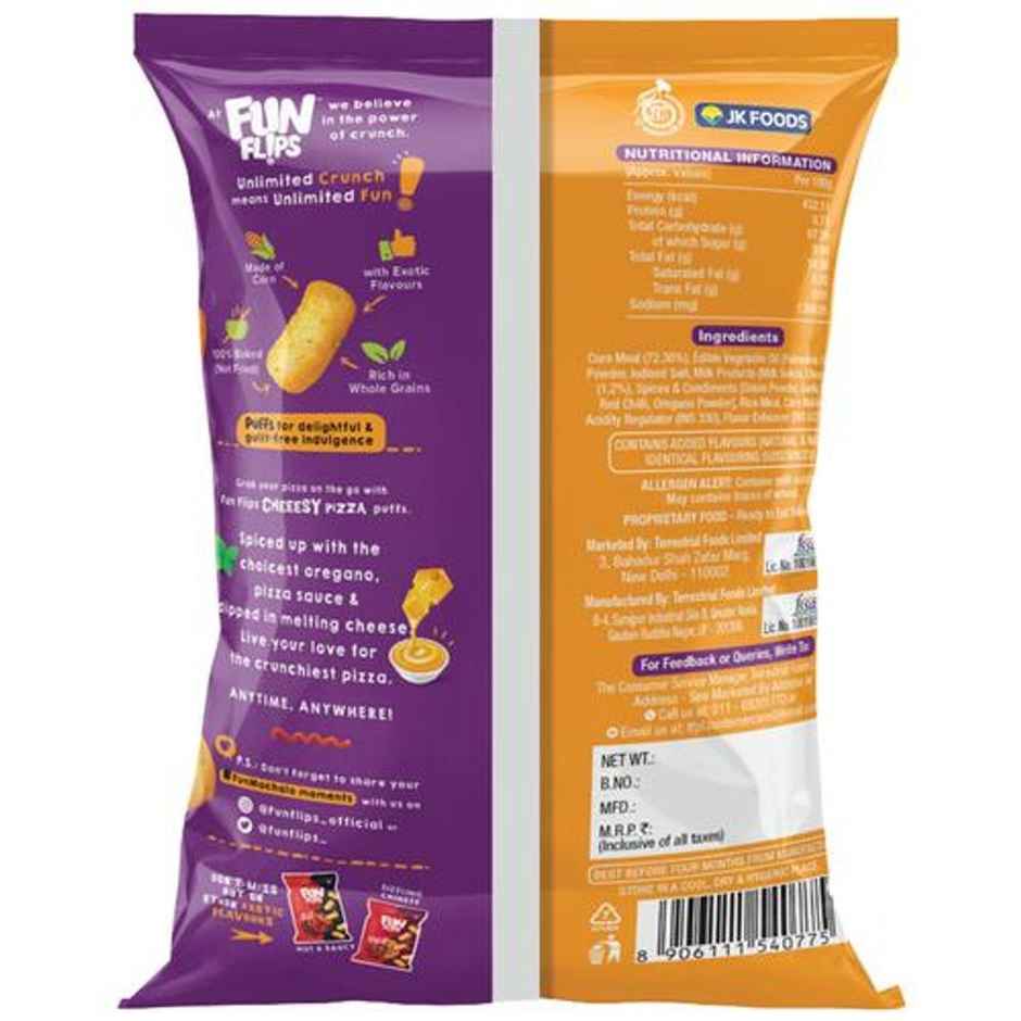 Fun Flips Puffs Cheesy Pizza Healthy Baked Snacks
